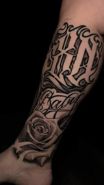 Lettering, Flower, Rose