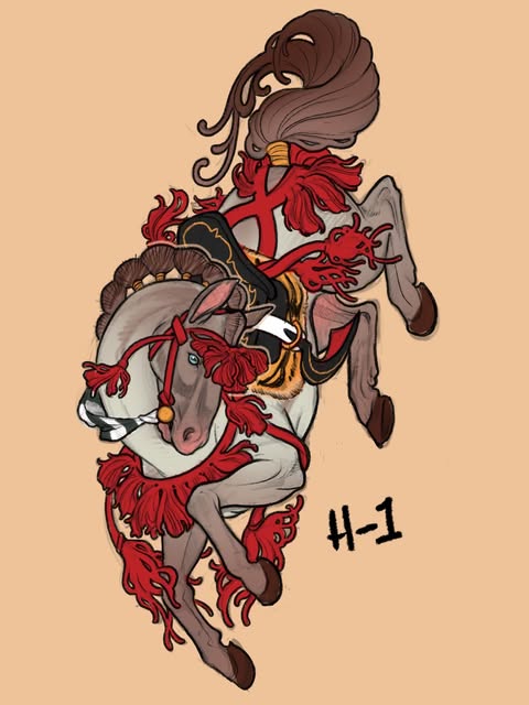 Flower, Animal, 사무라이, Tiger