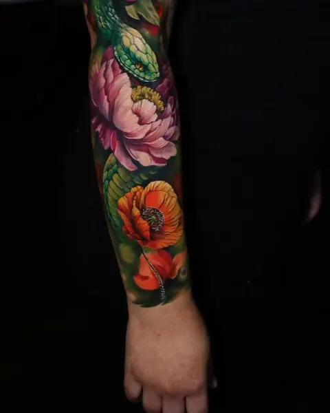 Dragon, Flower, Rose