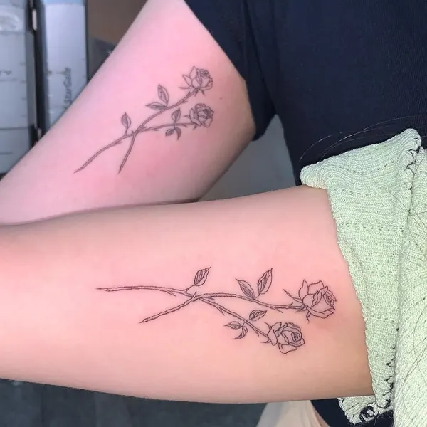 Flower, Rose, 커플/우정 타투