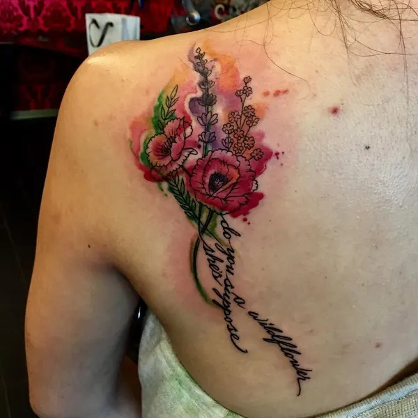Flower, Lettering