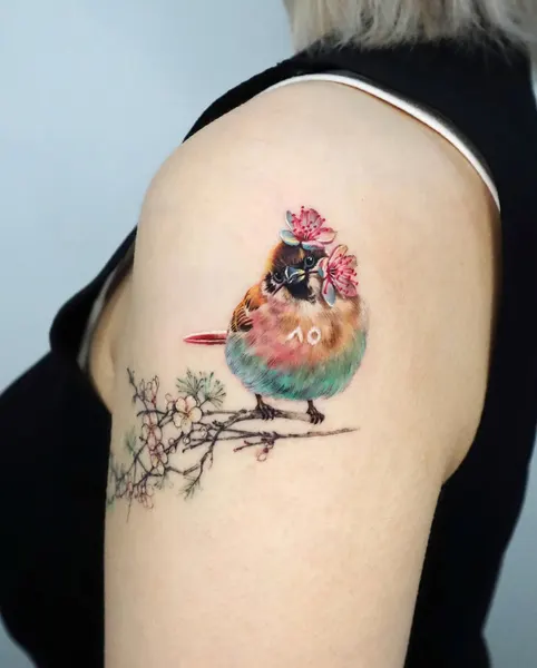 Animal, 수탉, 새, 공작, 앵무새, 플라밍고, 한국 학, 체리, 일본 학