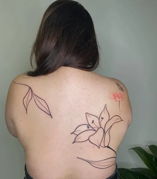 Flower, Nature, 백합, 탄생화, 등 전체 타투, 연꽃