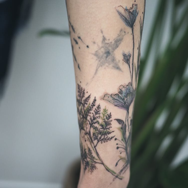 Flower, 고사리, 단풍잎
