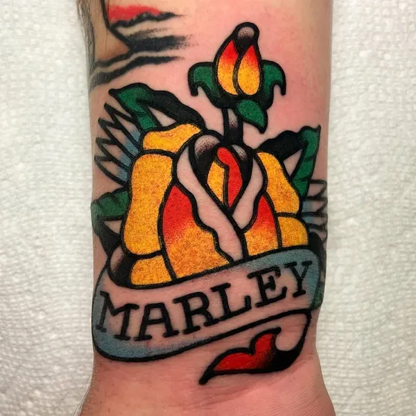 Flower, Rose, Lettering
