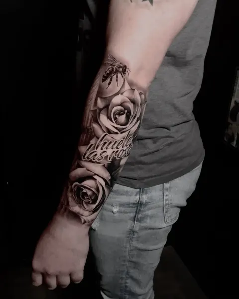 Lettering, Flower, Rose