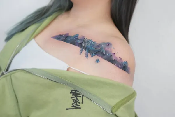 은하, 오징어, 해파리, 코스모스, 모래, 바다, 토성, 판타지