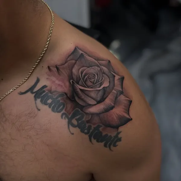 Flower, Rose, Lettering