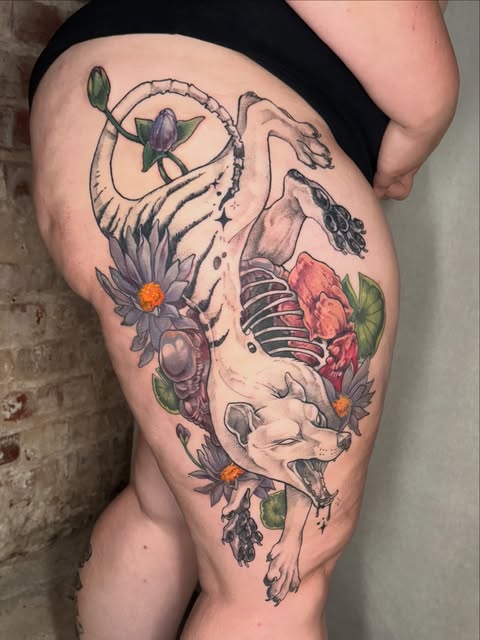 Flower, Animal, 사무라이, Tiger