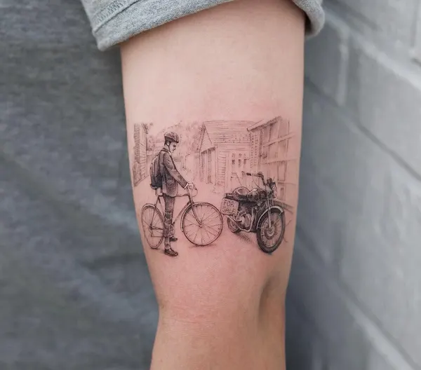 자전거, 오토바이, Lettering