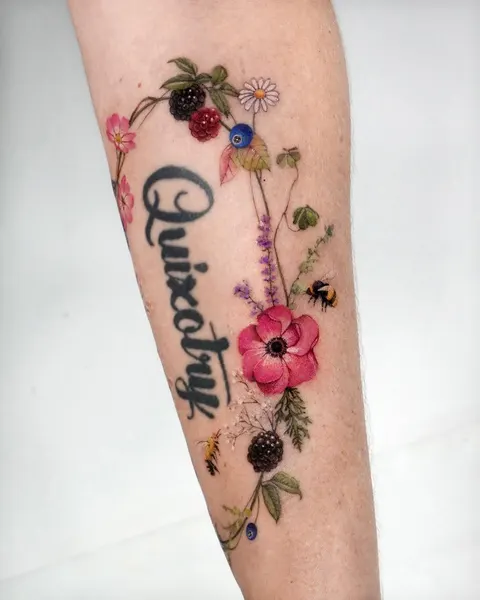 Flower, Rose, Lettering