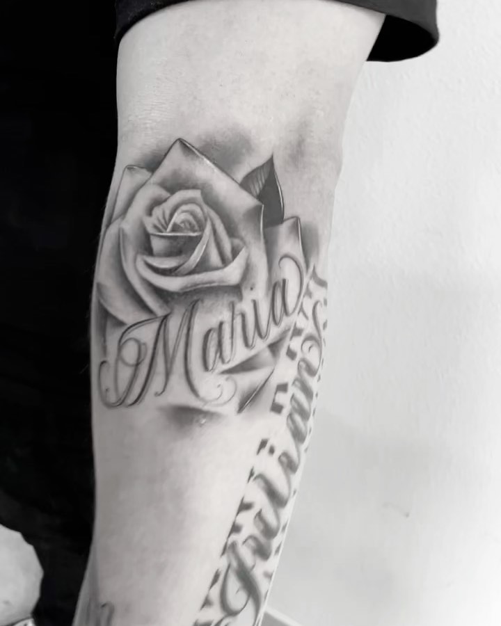 Flower, Rose, Lettering