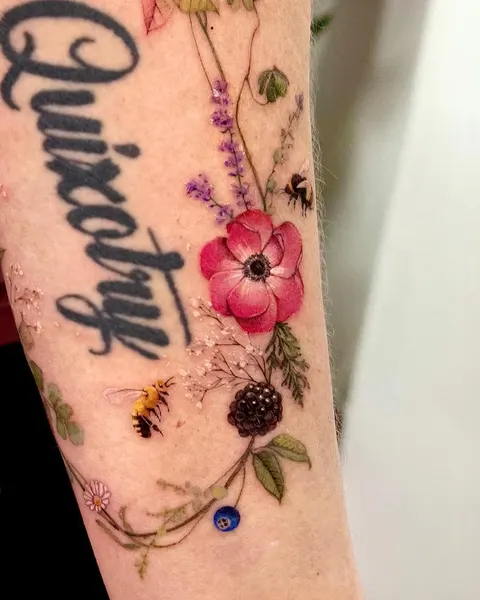 Flower, Rose, Lettering