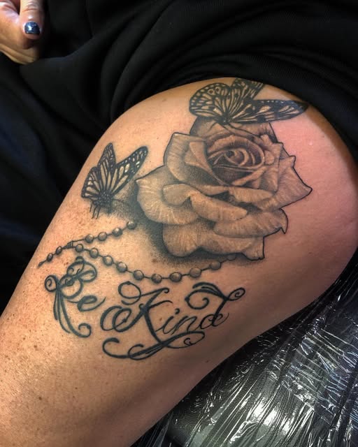 Flower, Rose, Lettering