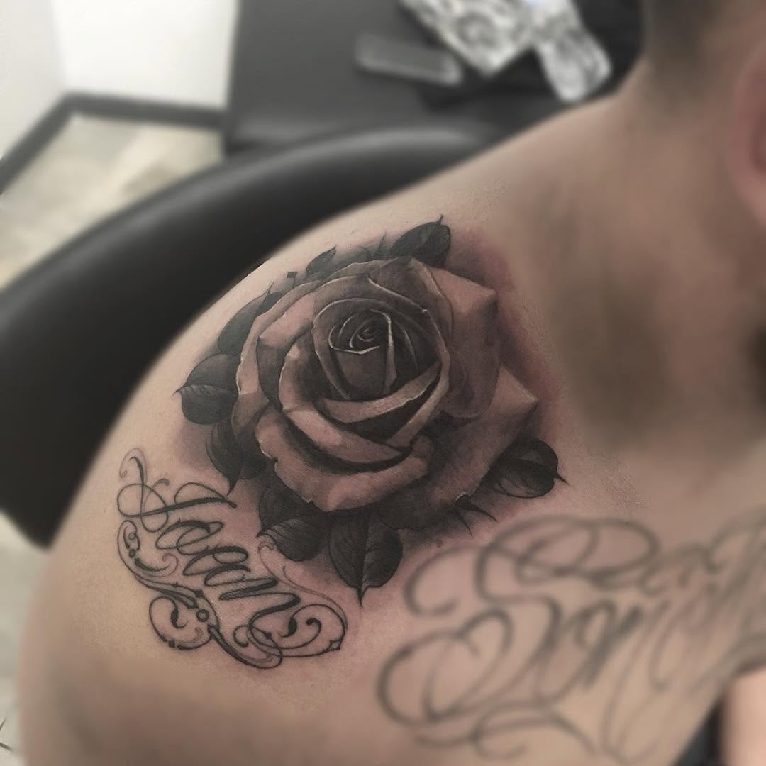 Flower, Rose, Lettering