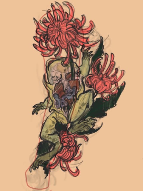 Flower, Animal, 사무라이, Tiger