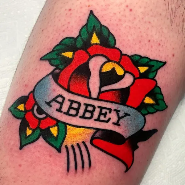 Flower, Rose, Lettering