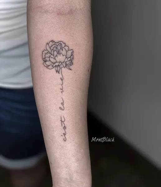 Lettering, Flower, Rose