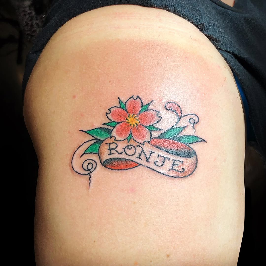 Flower, Rose, Lettering