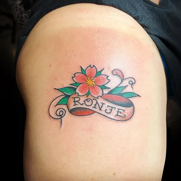 Flower, Rose, Lettering