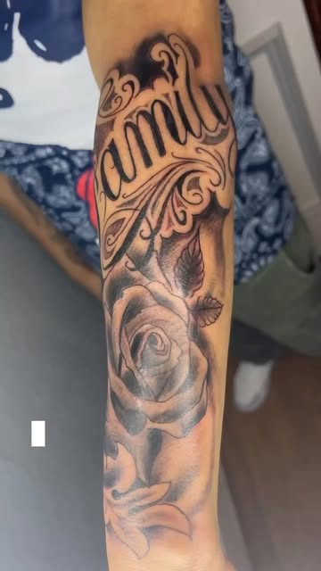 Flower, Rose, Lettering