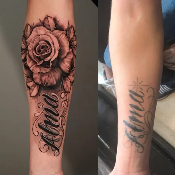 Lettering, Flower, Rose