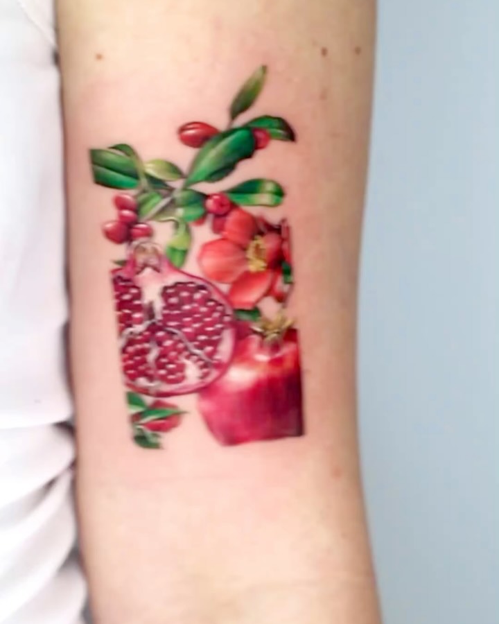 Flower, 석류, Rose, 과일, 딸기