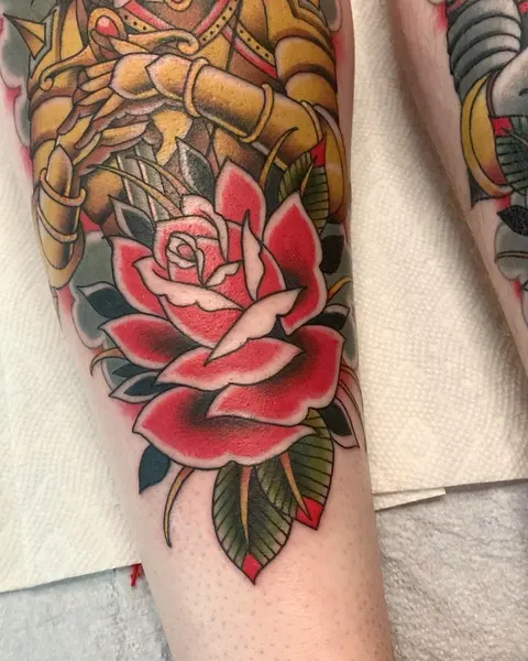 Dragon, Flower, Rose