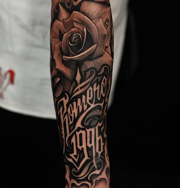 Lettering, Flower, Rose