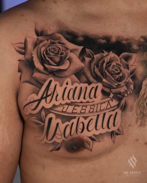 Lettering, Flower, Rose