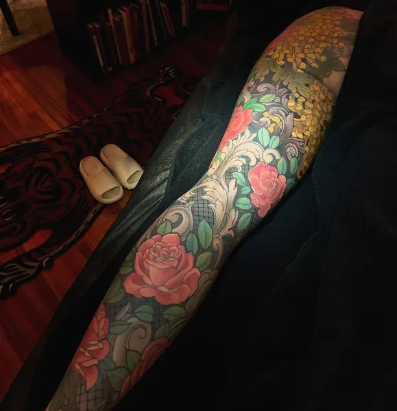 Dragon, Flower, Rose