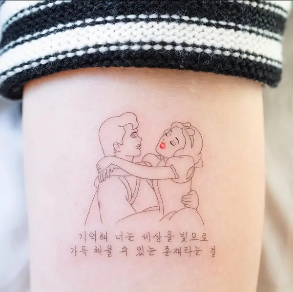 민화, 커플 타투, 한글 레터링, 우키요에