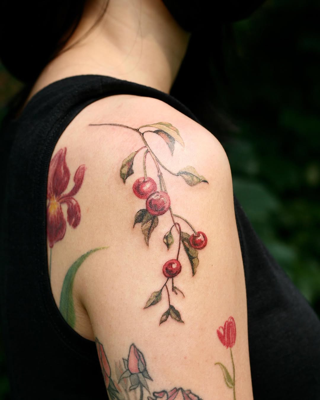 Flower, 체리, 포도, 딸기, 사과