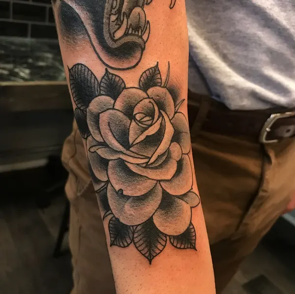 Dragon, Flower, Rose
