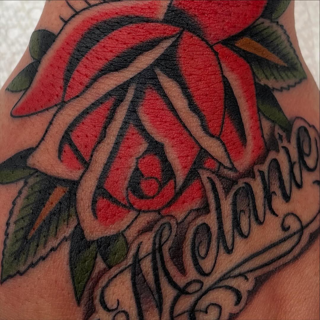 Flower, Rose, Lettering