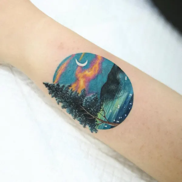 Nature, 달, 지구, 행성, 오로라, 일식, 후광, 팔레트