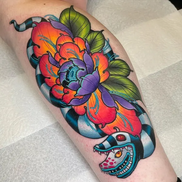 Dragon, Flower, Rose