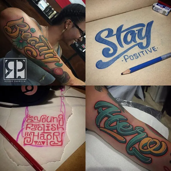 Flower, Lettering