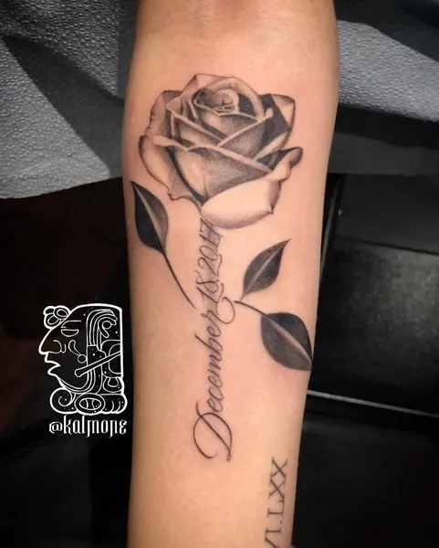 Lettering, Flower, Rose