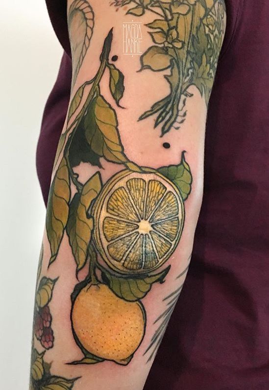 Flower, 레몬, 과일, 석류